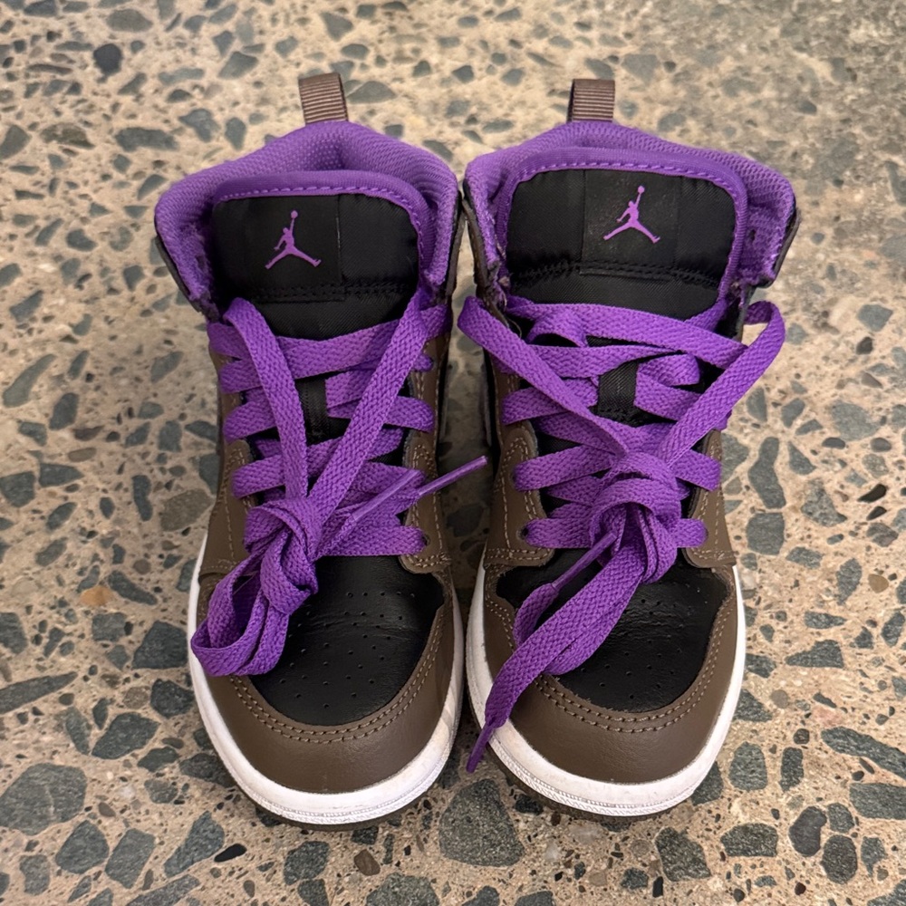 Kids' Purple and Brown Jordan sneakers